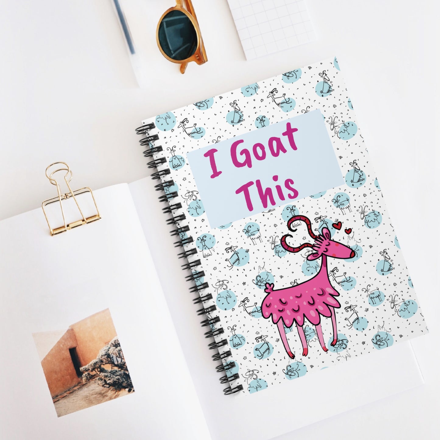 I Goat This Spiral Notebook - Goat Pun- Ruled Line