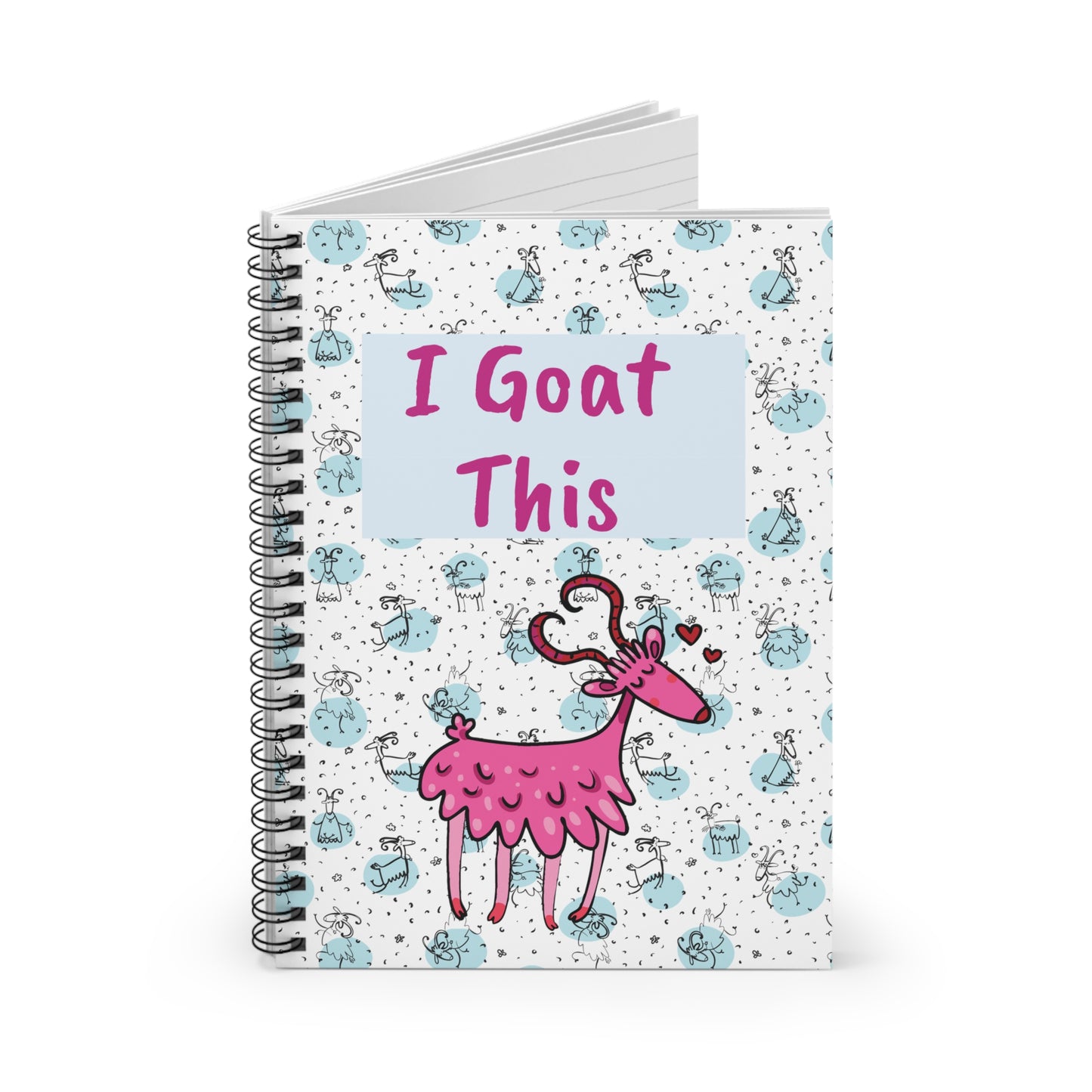 I Goat This Spiral Notebook - Goat Pun- Ruled Line