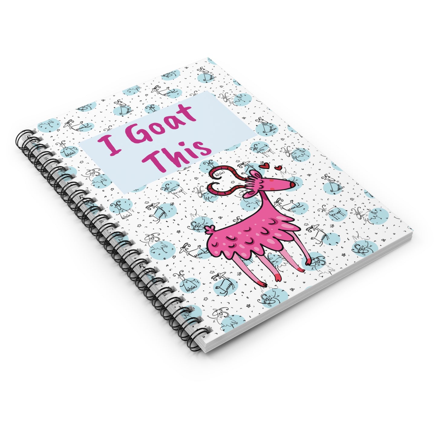 I Goat This Spiral Notebook - Goat Pun- Ruled Line