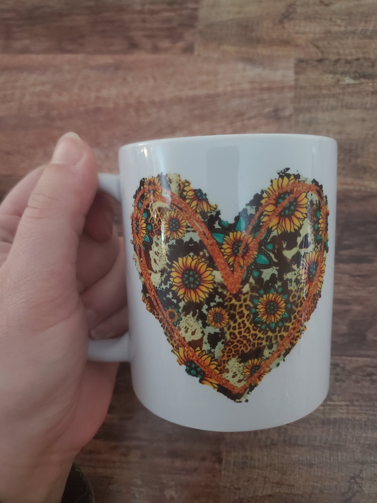 Western Sunflower Heart Coffee Mug
