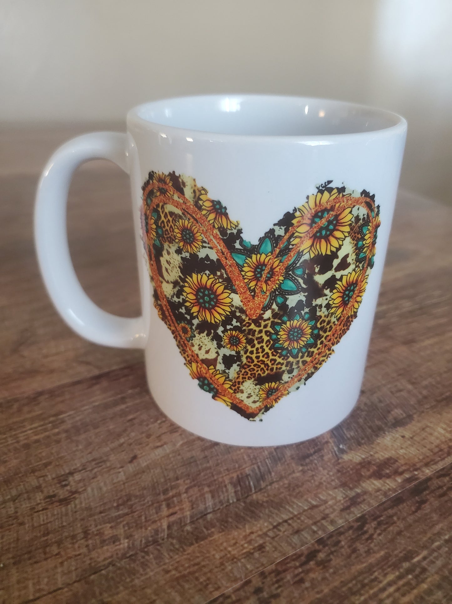 Western Sunflower Heart Coffee Mug