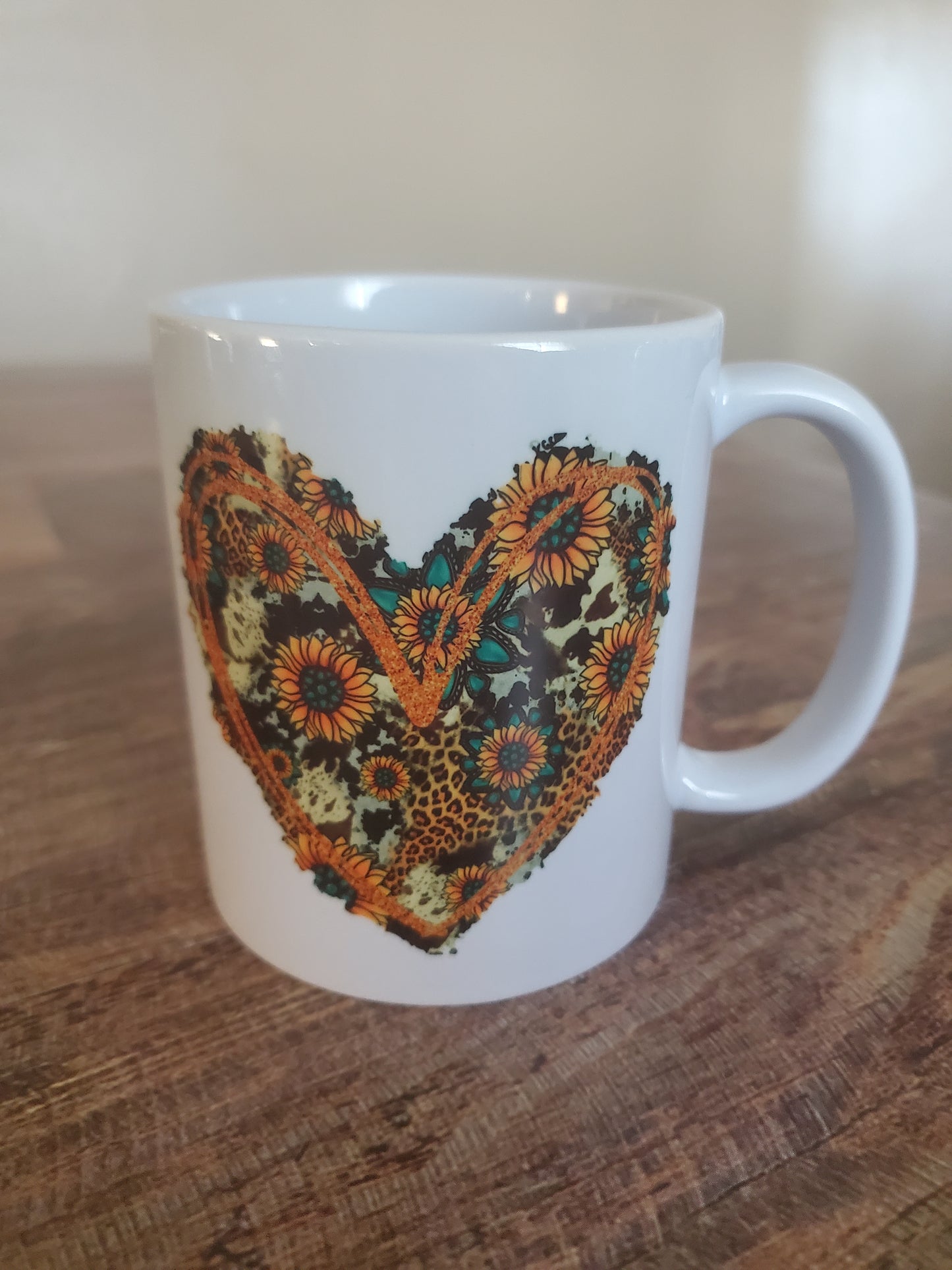 Western Sunflower Heart Coffee Mug