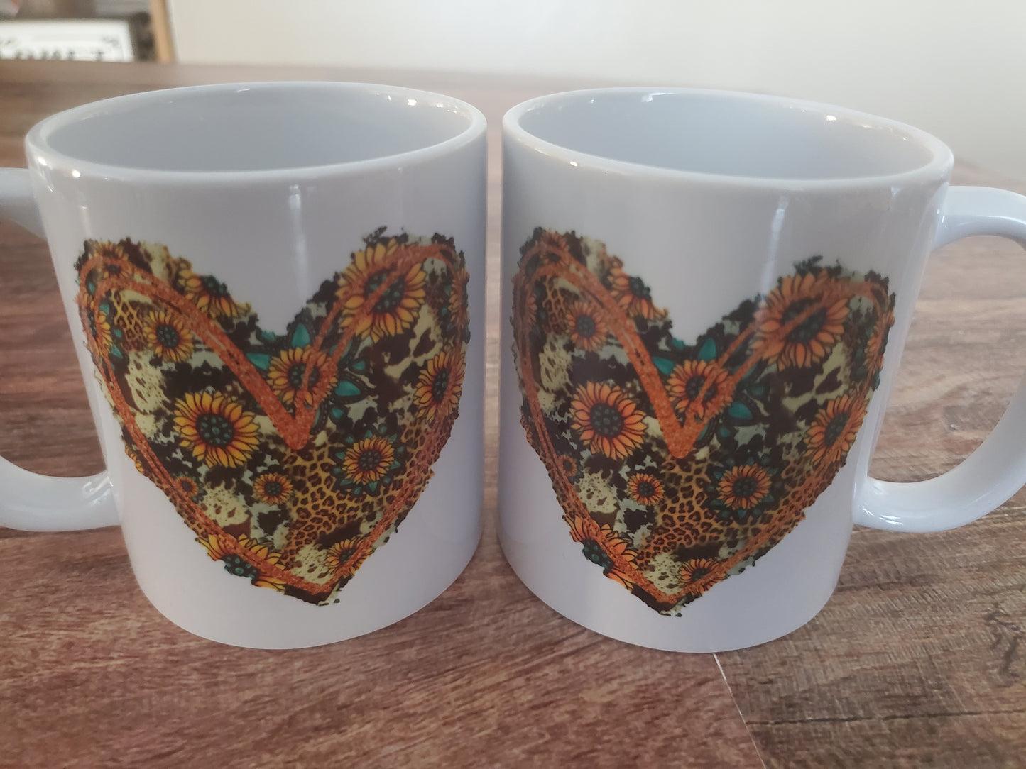 Western Sunflower Heart Coffee Mug