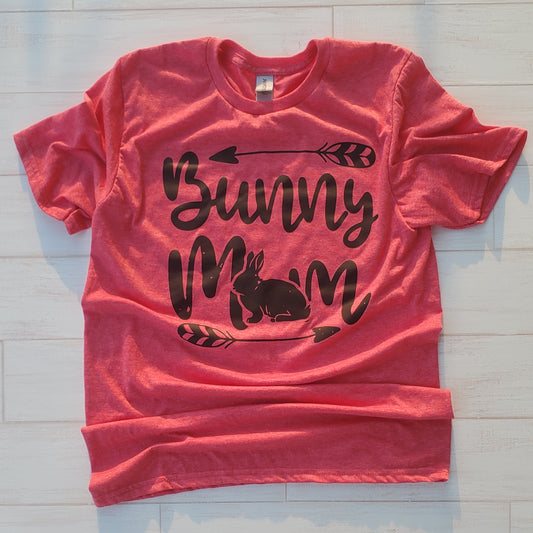 Red Bunny Mom T Shirt