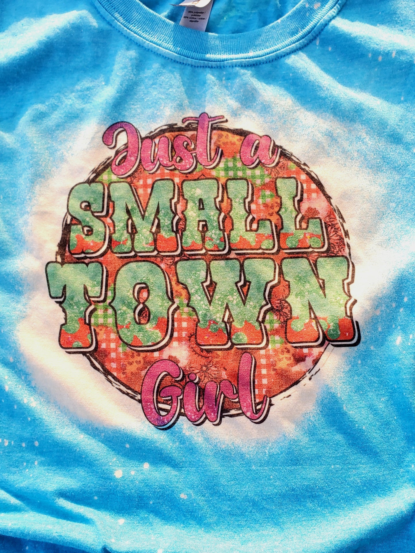 Small Town Girl Blue Bleached T-Shirt
