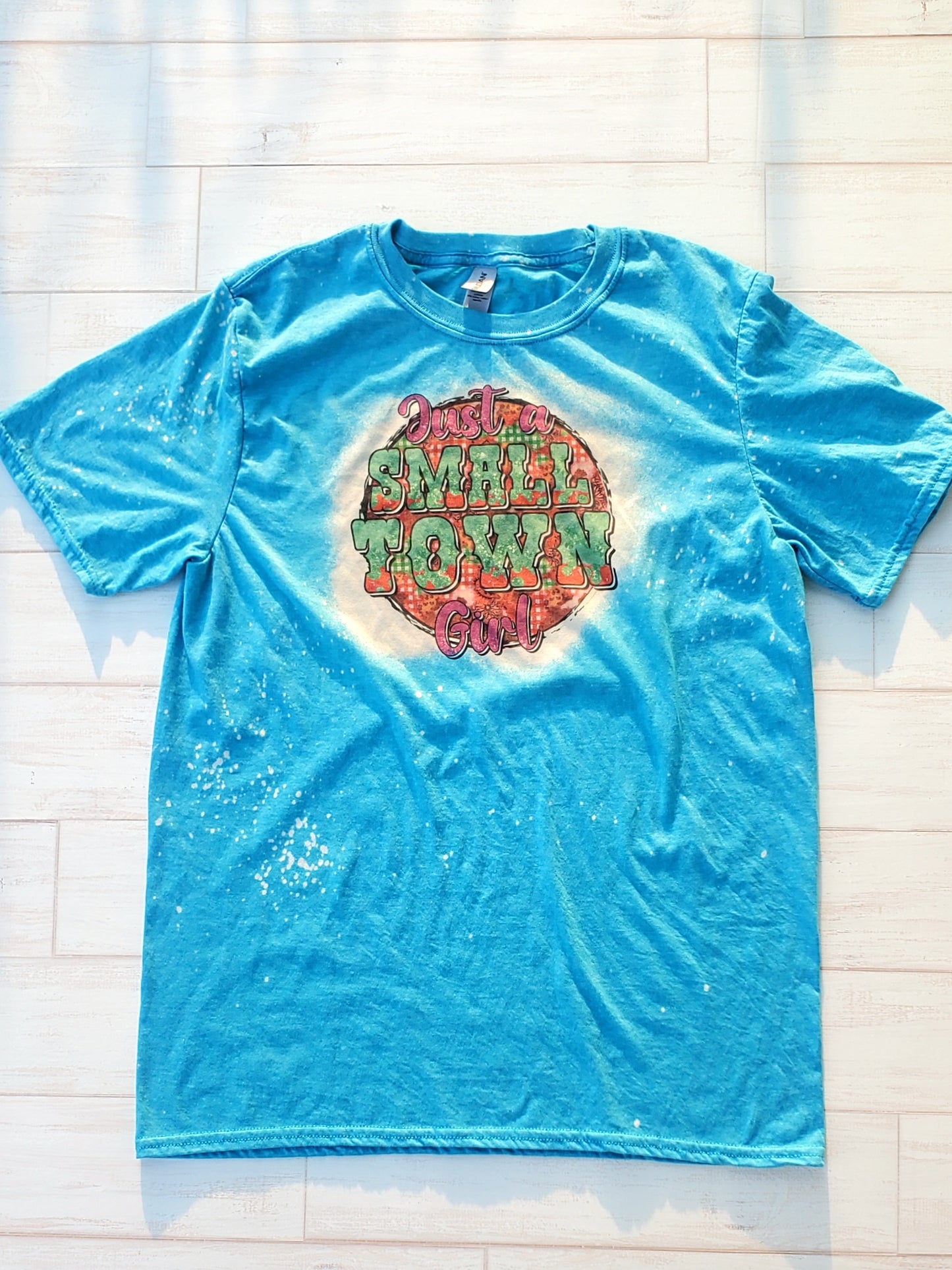 Small Town Girl Blue Bleached T-Shirt