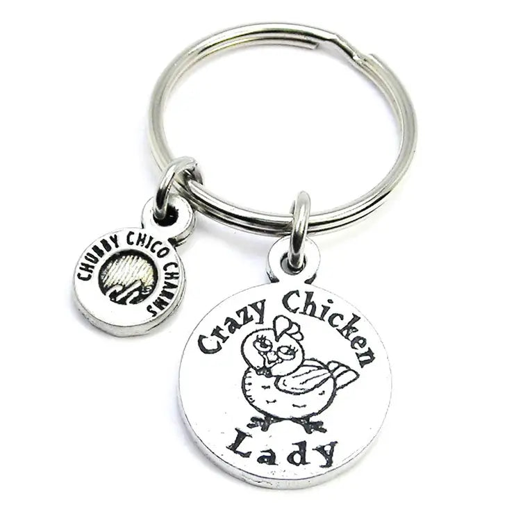 Crazy Chicken Lady Key Chain