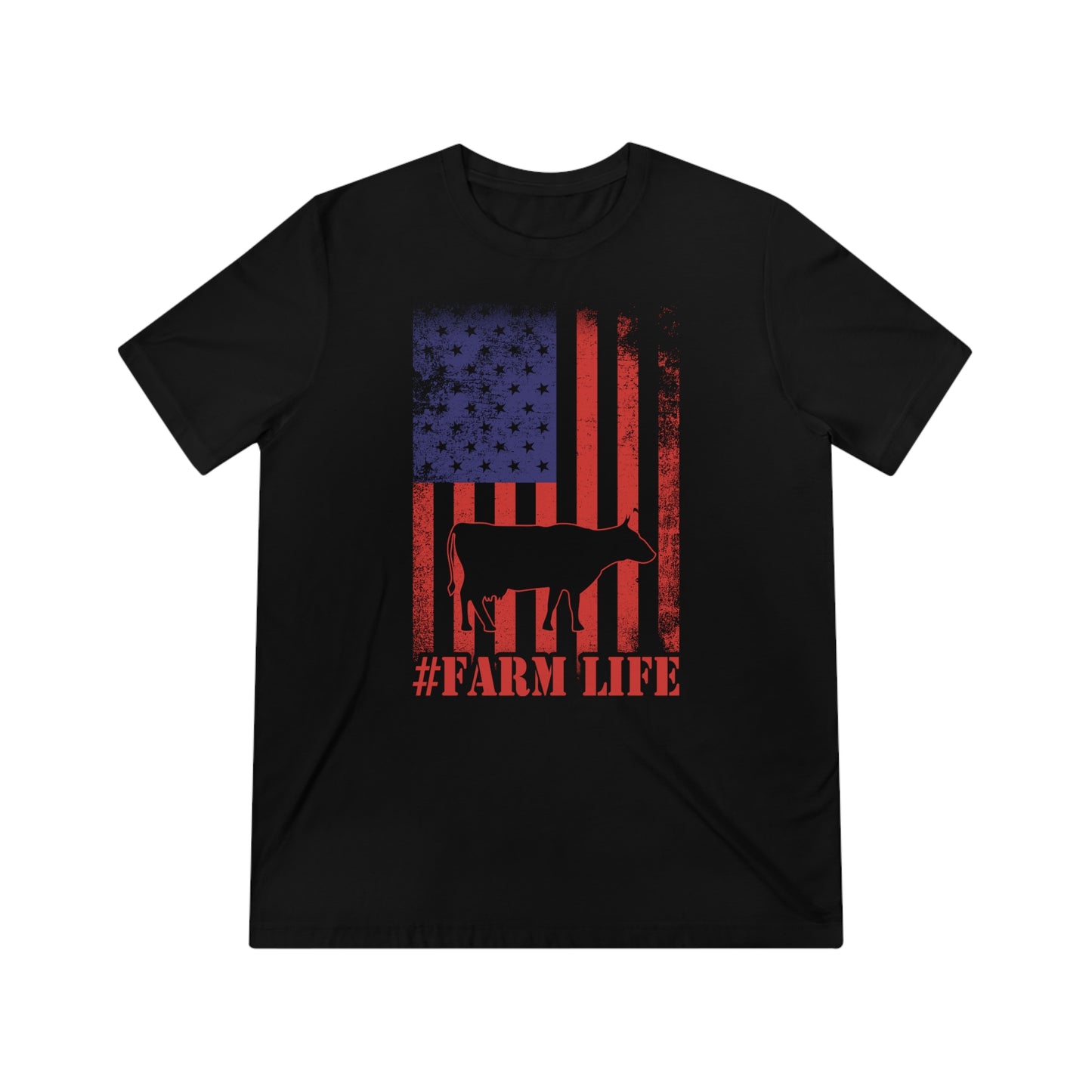 American Flag Farm Life Cow Shirt