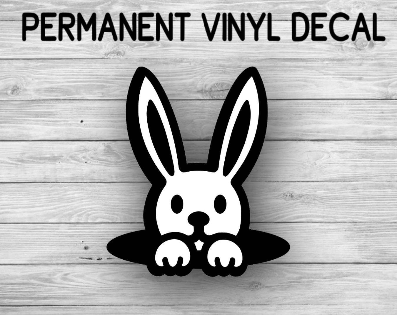 Rabbit Peeking out of Hole Vinyl Decal