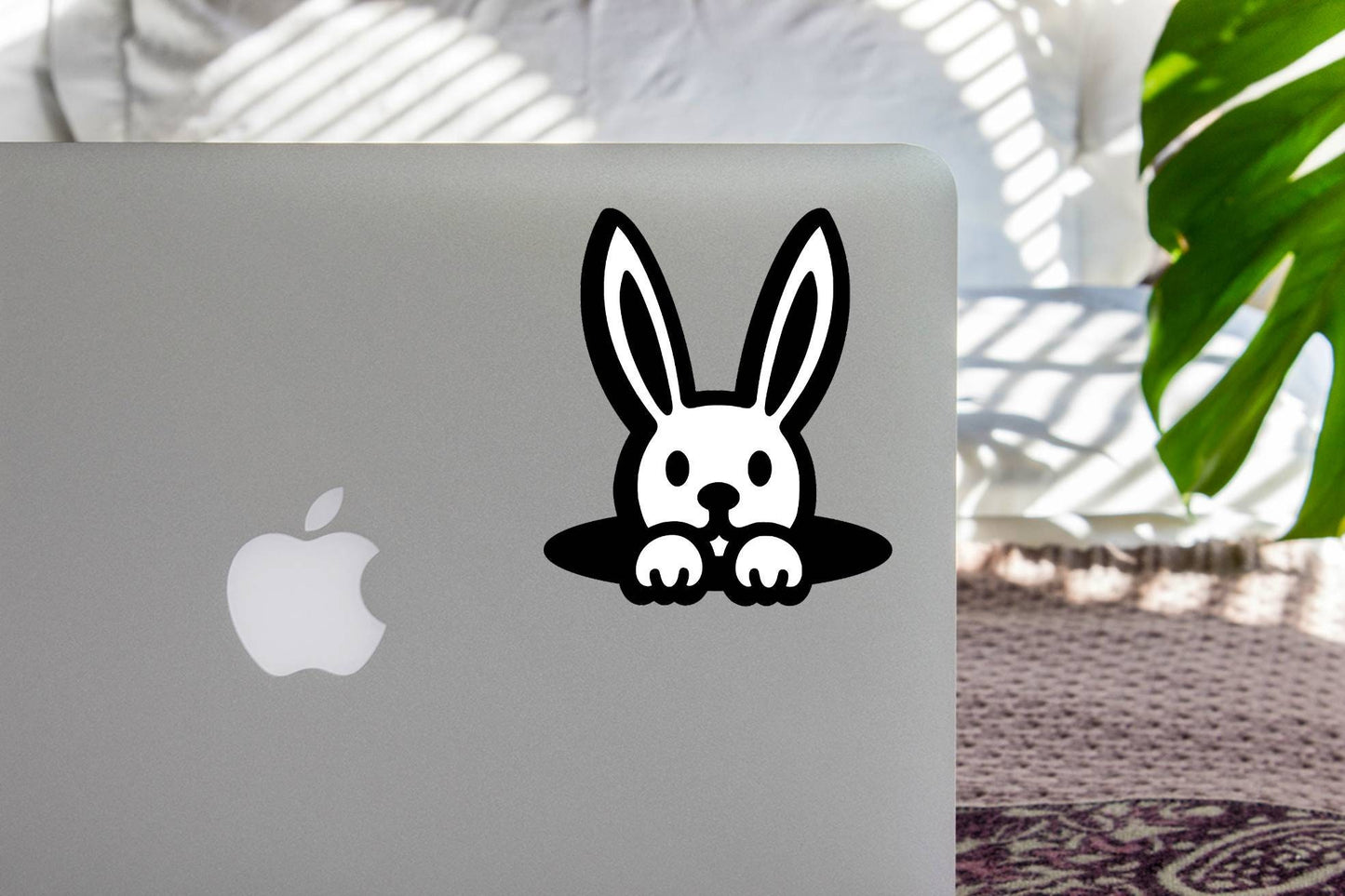 Rabbit Peeking out of Hole Vinyl Decal
