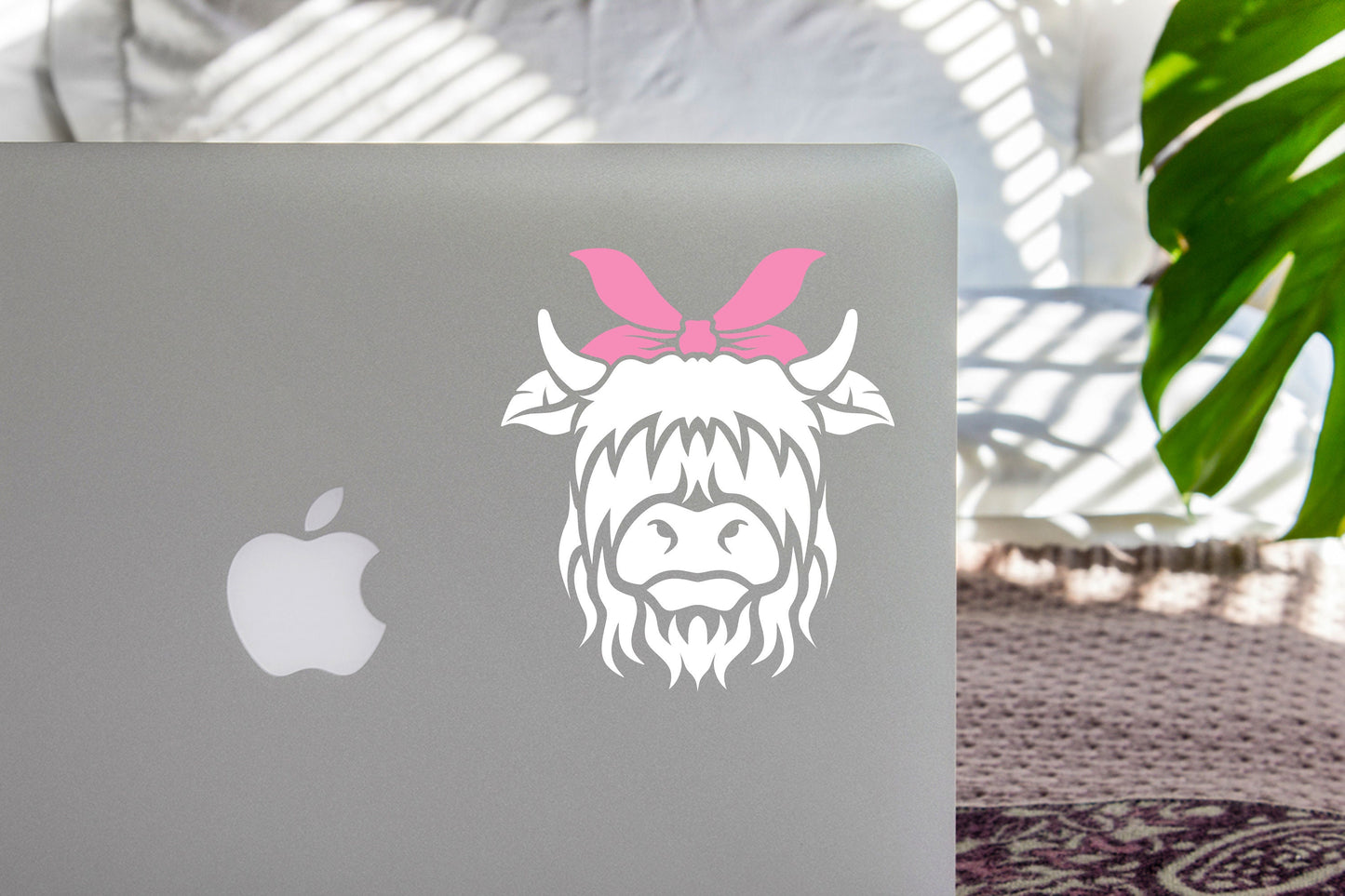 Highland Cow with Cute Bandana Decal