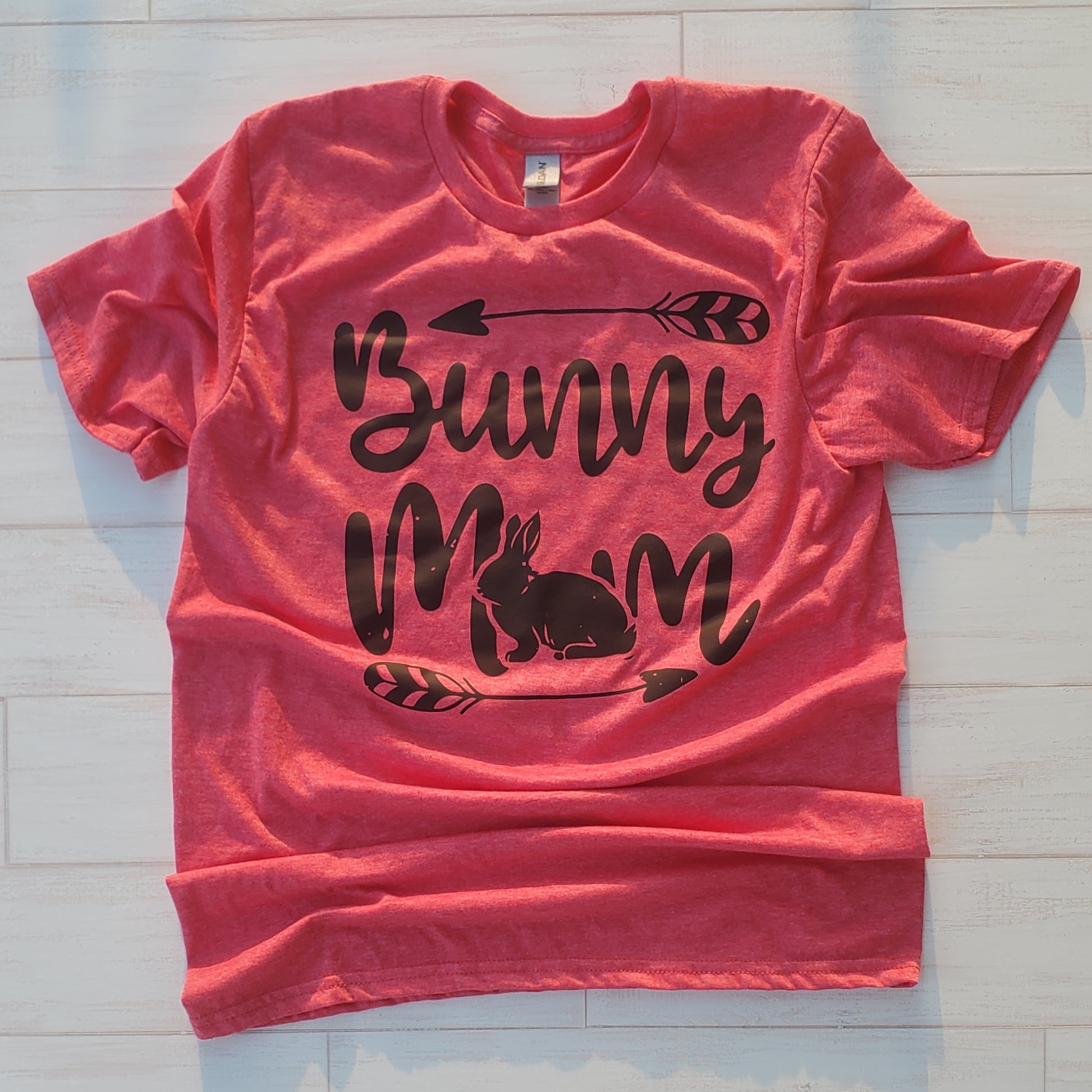 Red Bunny Mom T Shirt 
